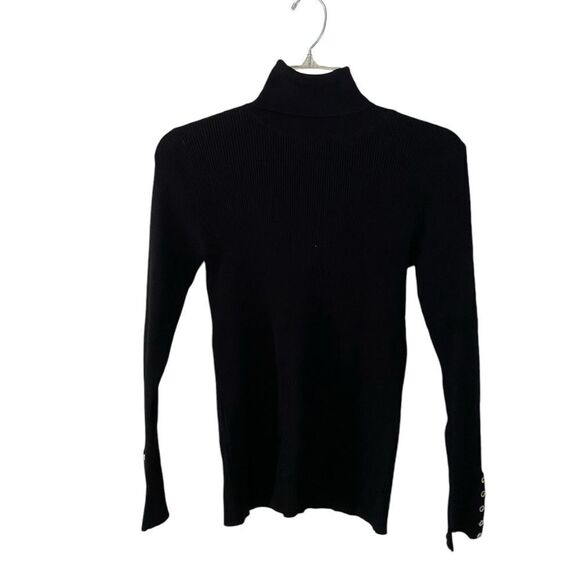 White House Black Market Relaxed Black Turtleneck - Picture 1 of 6